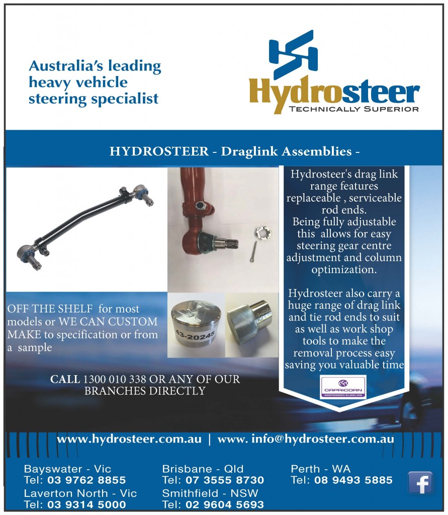 Hydrosteer carries Australia's largest range of draglink assemblies covering most trucks and models, and if we don't have it we can custom make to OE Specifications or to sample.