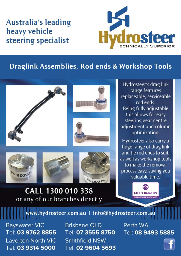 Hydrosteer carries Australias largest range of power steering products and has draglink assemblies to suit most truck models